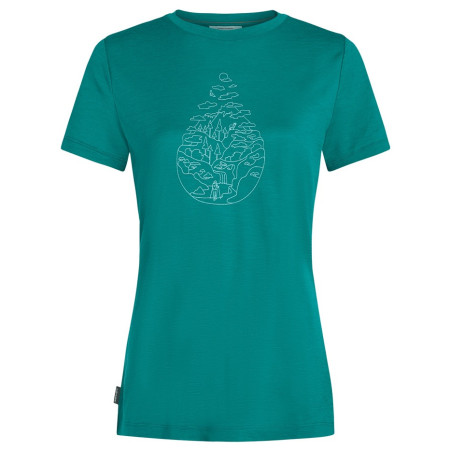 Дамска тениска Icebreaker Women Merino 150 Tech Lite SS Tee Hike Path тюркоазен Tidal Teal