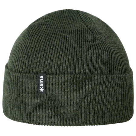 Плетена шапка от мериносана вълна Kama LA05 тъмно зелен dark green