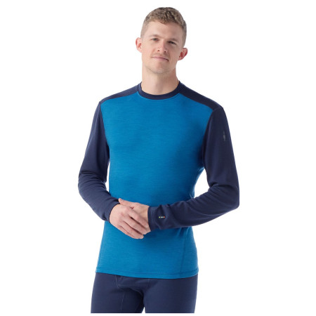 Функционална мъжка тениска Smartwool M Classic Thermal Merino Base Layer Crew Boxed син/светлосин nival blue-deep navy