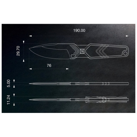 Нож TB OUTDOOR Monobloc Knife Impact 127 Black Pvd G10