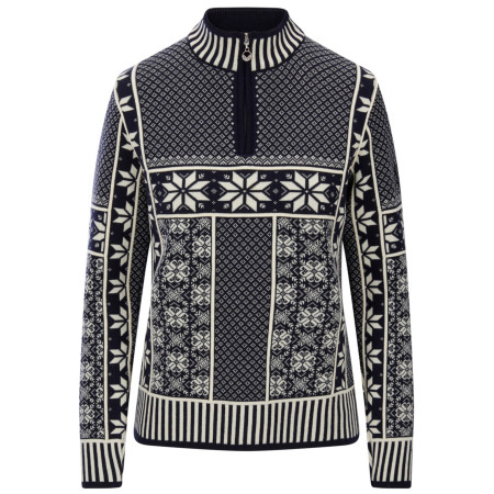 Дамски пуловер Dale of Norway Vardåsen Fem Sweater тъмносин/бял Marine Offwhite