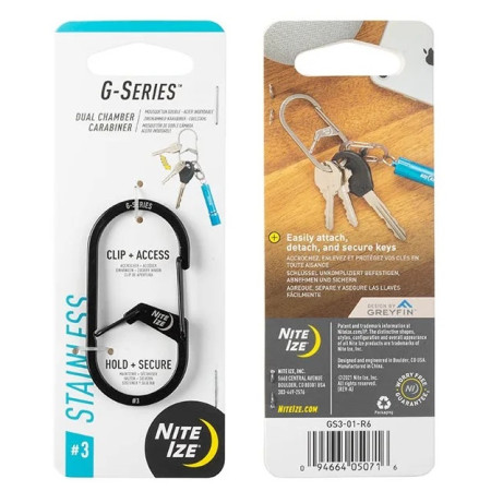 Помощен карабинер Nite Ize G-series #3 черен Černá