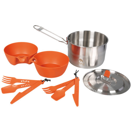 Комплект прибори Zulu Nest Set 2 L сив/оранжев silver/orange