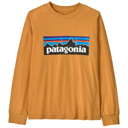 Детска тениска Patagonia K's L/S P-6 Logo T-Shirt - Dried Mango оранжев Dried Mango