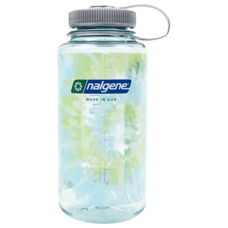 Бутилка Nalgene Wide Mouth Tie-Dye Print 1000 ml светло син Seafoam w/Platinum Blue Tie Dye
