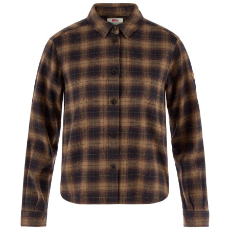 Дамска риза Fjällräven Övik Boxy Flannel Shirt W кафяв Black-Wood Brown
