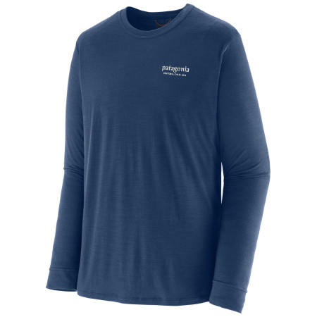 Мъжка тениска Patagonia M's L/S Cap Cool Merino Blend Graphic Shirt син Heritage Header: Clement Blue