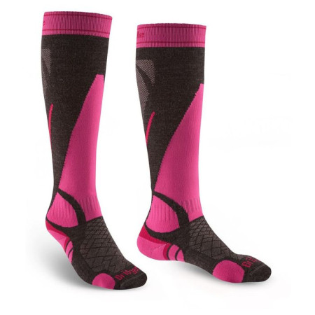 Дамски 3/4 чорапи Bridgedale Ski Lightweight Women's сив/розов graphite/pink/388