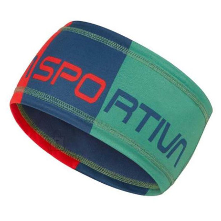 Лента за глава La Sportiva Diagonal Headband син/зелен Poppy/Opal