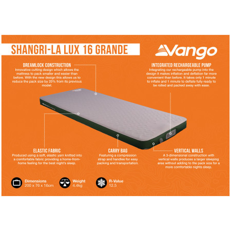 Надуваема постелка Vango Shangri-La Lux 16 Grande