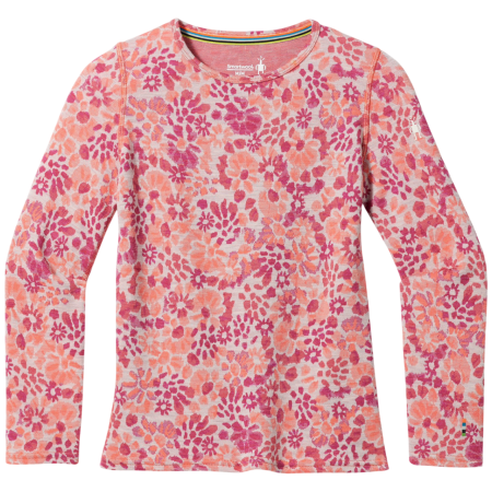 Детска функционална тениска Smartwool Kids' Classic Thermal Merino Base Layer Crew розов FESTIVE FUCHSIA FLORAL