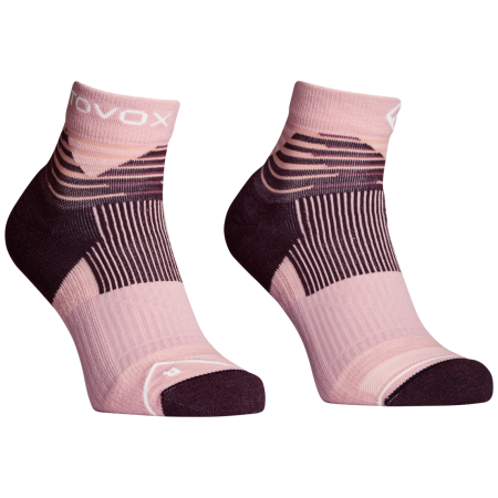 Дамски мериносови чорапи Ortovox All Mountain Quarter Socks W розов Dawn Rose