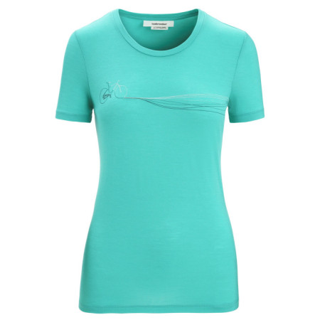 Дамска функционална блуза Icebreaker Tech Lite II SS Tee Cadence Paths светло зелен