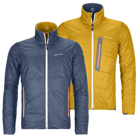 Мъжко яке Ortovox Swisswool Piz Boval Jacket M син/жълт NightBlue