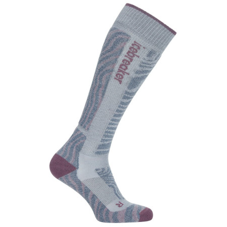Дамски чорапи Icebreaker W Mer Ski+ Medium OTC Mountain Contour сив/син Zblue/Gplum/Daw