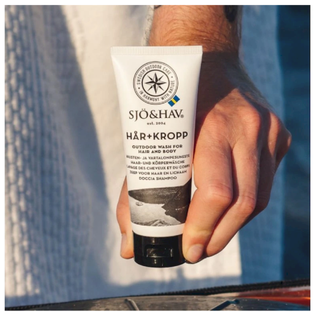 Сапун за пътуване Sjö&Hav Разградим универсален сапун за тяло и коса за открито 75 мл