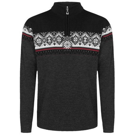 Мъжки пуловер Dale of Norway Moritz Masc Sweater черен Darkcharcoal Raspberry Black