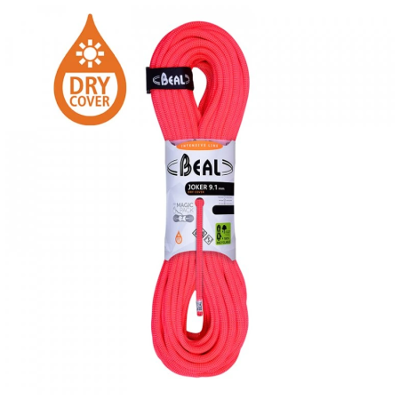 Въже за алпинизъм Beal Joker 9,1 mm (80 m) Dry Cover оранжев ORANGE