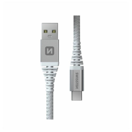 Кабел Swissten Kevlar USB / USB-C 1,5 m бял white