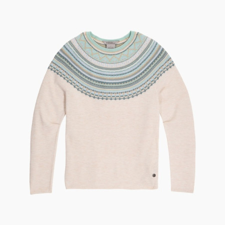 Дамски пуловер Royal Robbins Westlands Fairisle Crew бежов Chalk Htr Manzanita Pt
