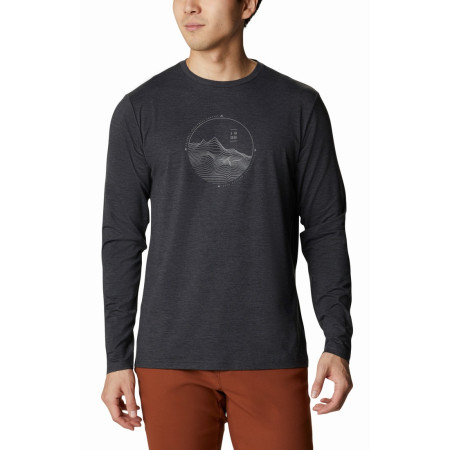 Мъжка тениска Columbia Tech Trail™ Graphic Long Sleeve черен BlackHeatherRoundedContourGraphic
