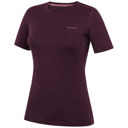 Дамска тениска MOOA MerinoSilk 160 short тъмно лилав dark purple melange