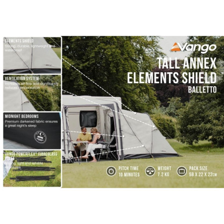 Допълнение към форселт Vango Tall Annex Elements Shield - Balletto