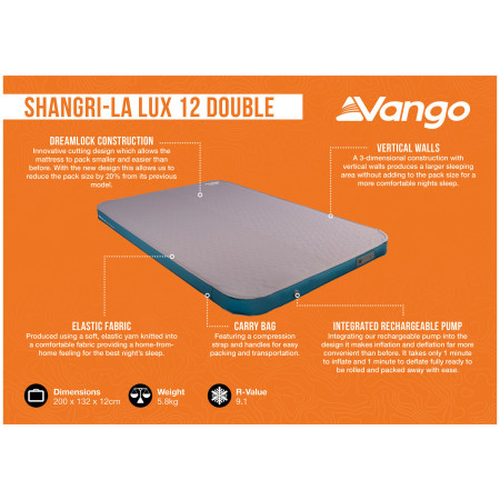 Надуваема постелка Vango Shangri-La Lux 12 Double