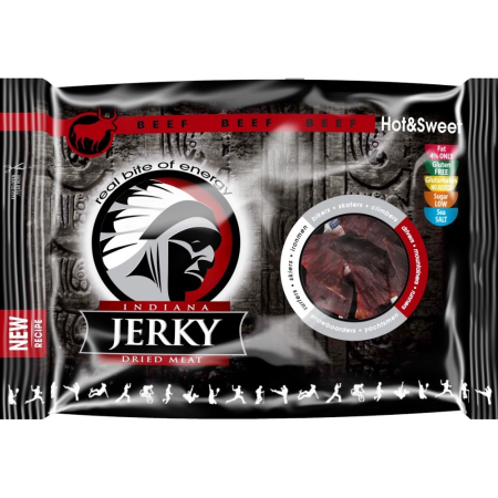 Сушено месо Indiana Jerky Говеждо Hot and Sweet 100г