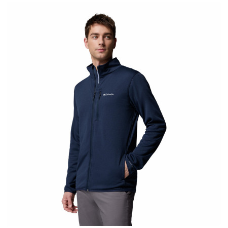 Мъжки суитшърт Columbia Essential Hike™ Grid Fleece Full Zip тъмно син Collegiate Navy