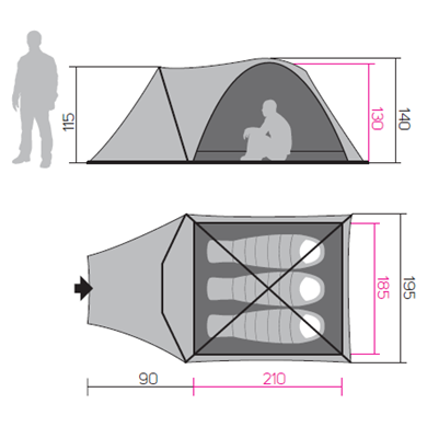 Туристическа палатка Hannah Harbor 3