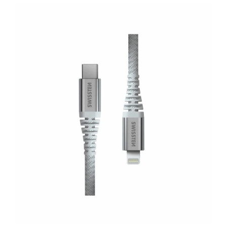 Кабел Swissten Kevlar USB C / Lightning 1,5 m бял white