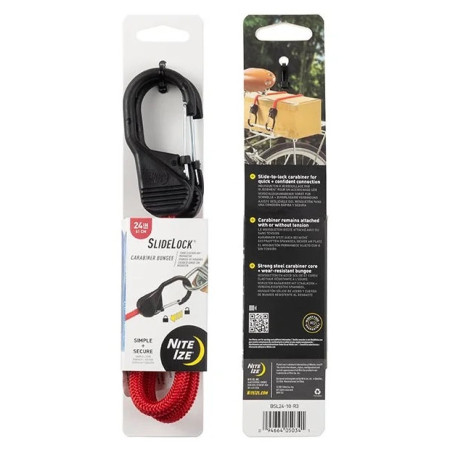 Ластици за багаж Nite Ize Slide Lock Carabiner Bungee 24" червен Červená