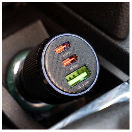 Адаптор Swissten Car Charger 2x USB-C PD + USB-A, 95 W + cabel USB-C / USB-C, 1 m