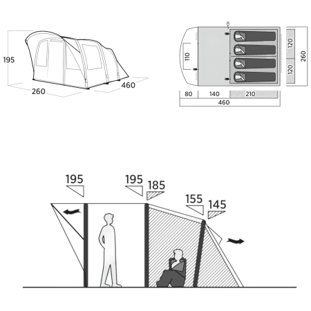 Семейна палатка за 4 души Easy Camp Senja 4 Air