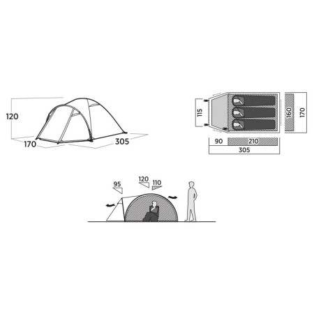 Туристическа палатка Easy Camp Setesdal 3