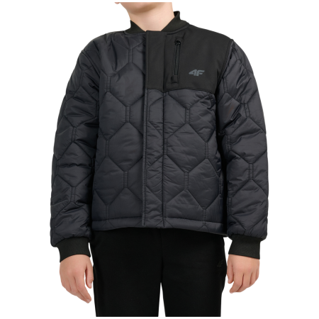 Детско софтшел яке 4F Jacket M324 Deep Black черен Deep Black