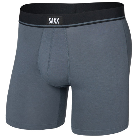 Мъжки боксерки Saxx Essential Cotton Boxer Brief Fly сив turbulence