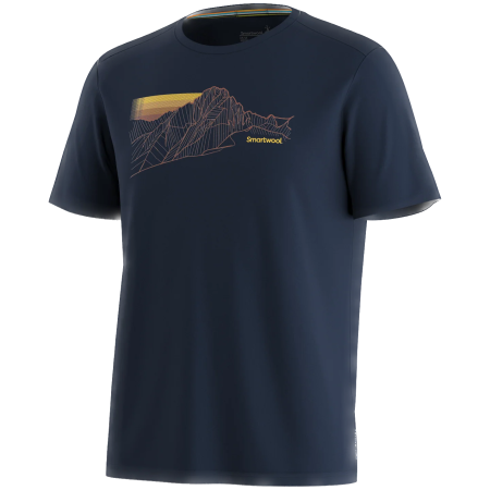 Функционална мъжка тениска Smartwool Men's Alpine Trace Active Short Sleeve G тъмно син Deep Navy
