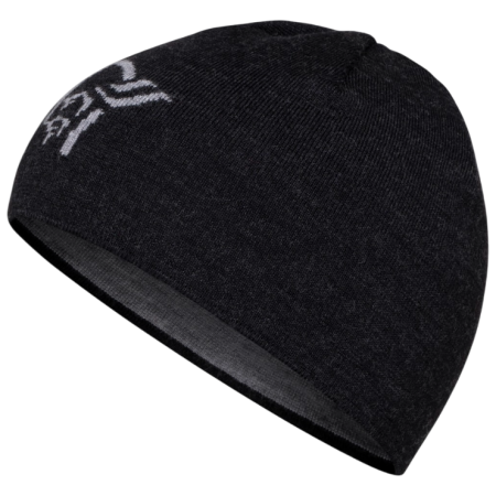 Шапка Norrona 29 light merinoUll logo Beanie черен Caviar Melange