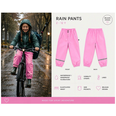 Детски непромокаем панталон DucKsday Rainpants Pink/em