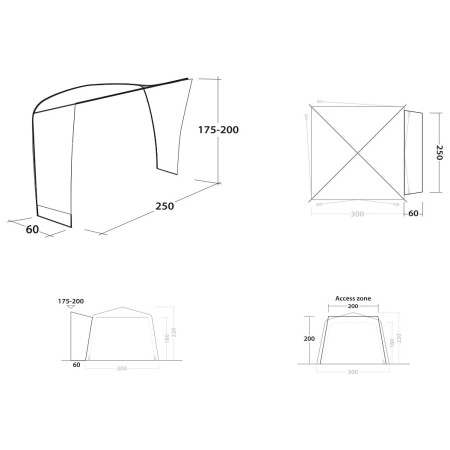 Съединител за палатка Outwell Fastlane 300 Vehicle Connector with door