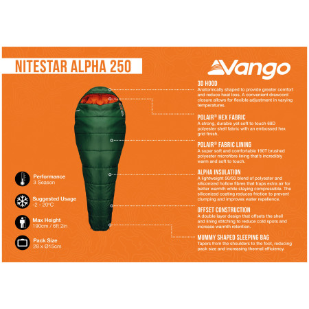 Спален чувал Vango Nitestar Alpha 250