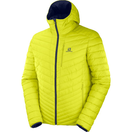Мъжко яке Salomon Drifter Loft Hoodie зелен/син NightSky/Citronelle