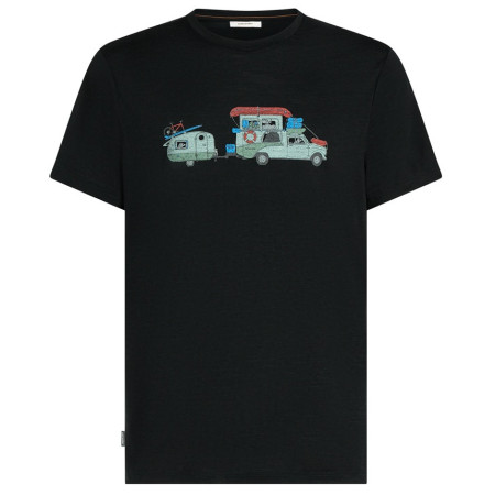 Мъжка тениска Icebreaker Men Merino 150 Tech Lite SS Tee Transportage черен Black