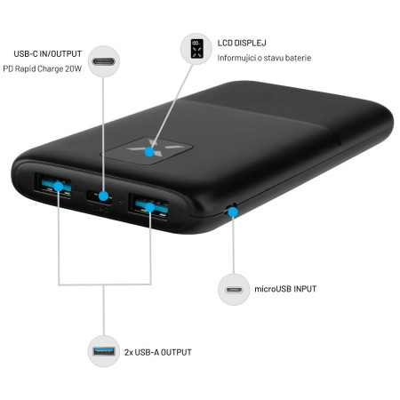 Външно зарядно устройство Fixed Zen 10 s LCD displejem