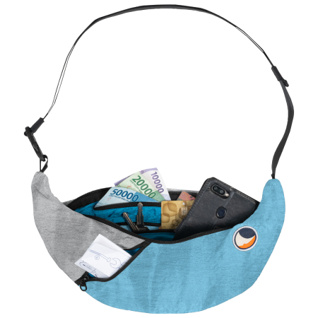 Чанта за кръста Ticket to the moon Upcycled Sling Bag син/сив Sky Blue / Frosty Grey
