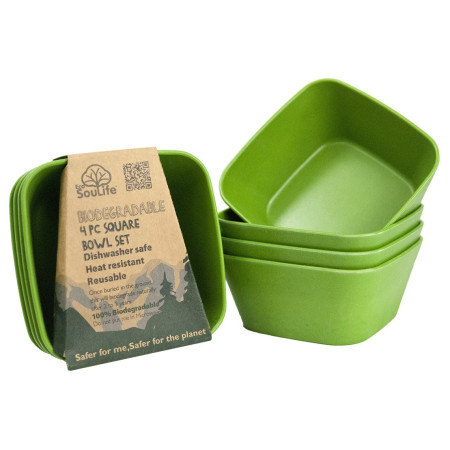 Купа EcoSouLife 4pc. Square Bowl Set зелен