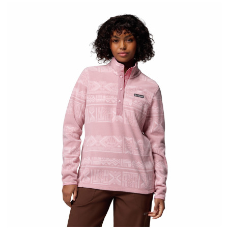Дамски суитшърт Columbia Benton Springs™ Printed Half Snap розов Eraser Pink Deschutes Days