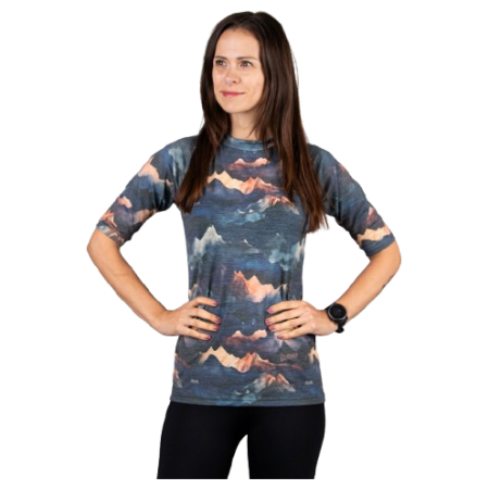 Дамска функционална блуза Drexiss All Alpine Peaks Merino Active син/оранжев